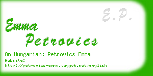 emma petrovics business card
